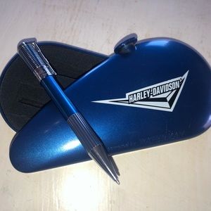 HARLEY DAVIDSON WATERMAN BALLPOINT PEN  BLUE/CHROME